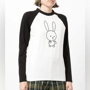 Natasha Zinko Black and White Bunny Long Sleeve Tee